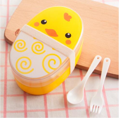 Lunch Box Plastique Kawaii 700ml Pingouin Poulet Dinosaure Gotzilla