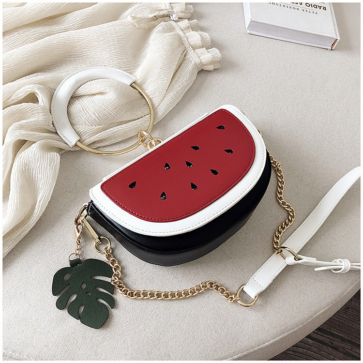 Kawaii Watermelon and Lemon Messenger Shoulder Bag Cute Fruit Design