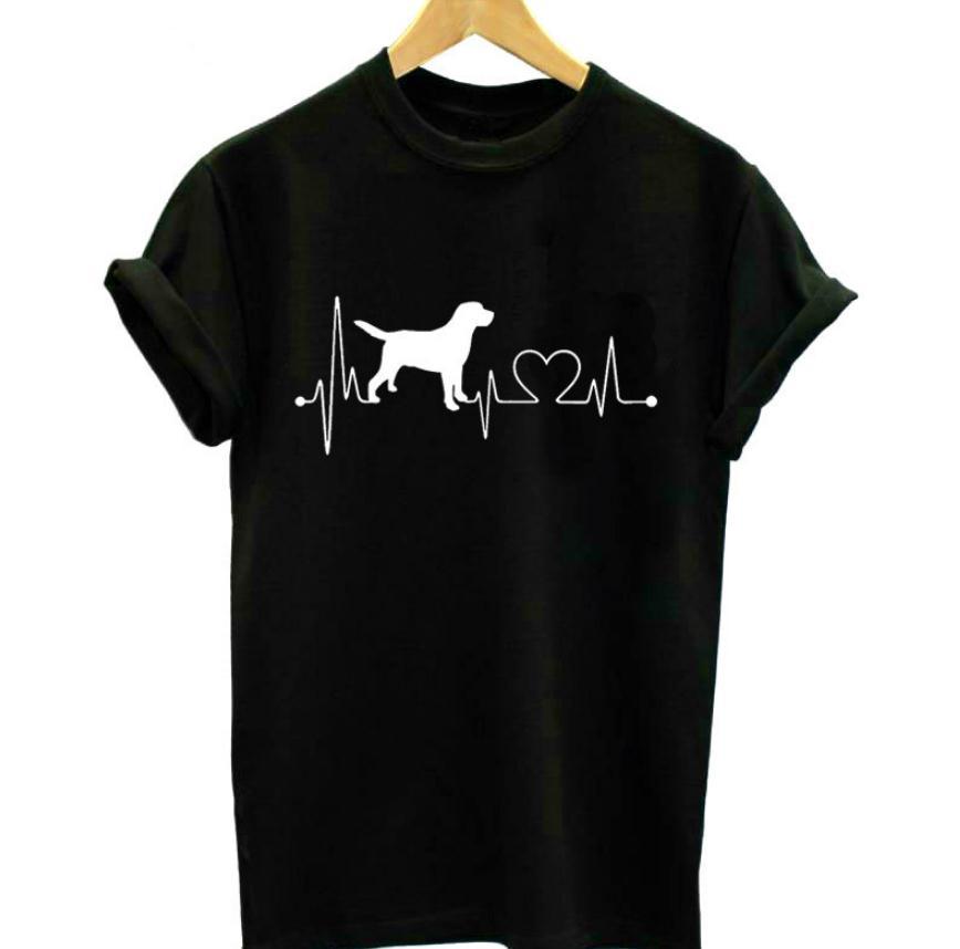 T-shirt femme Kawaii T-shirt à manches courtes Heart Beat for Animals and Nature