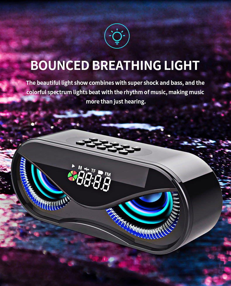 Kawaii Owl Eyes Bluetooth Speaker Colorful lights, dual speakers, digital buttons, Great Sound Cool