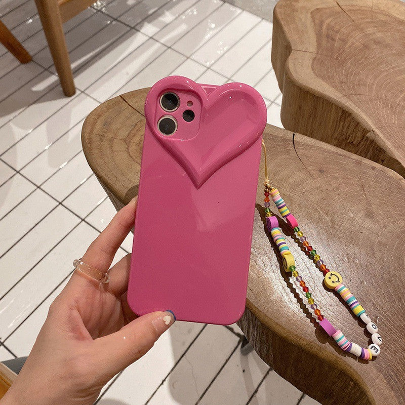 Kawaii Rose Love Wrist Strap Silicone Cute Mobile Phone Case