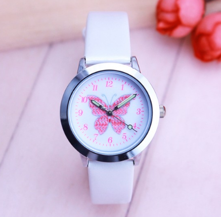 Kawaii Butterfly Dial Reloj a prueba de agua Cuarzo Colorido