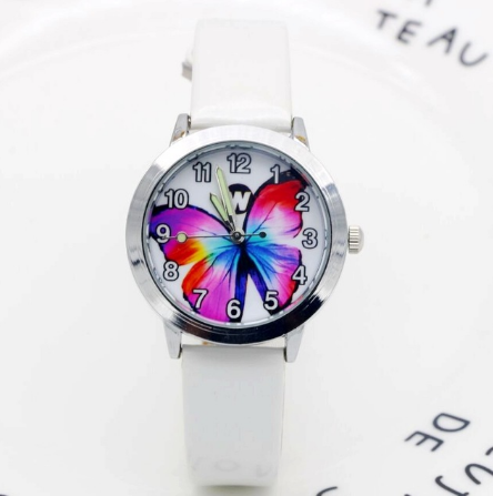 Kawaii Butterfly Dial Reloj a prueba de agua Cuarzo Colorido