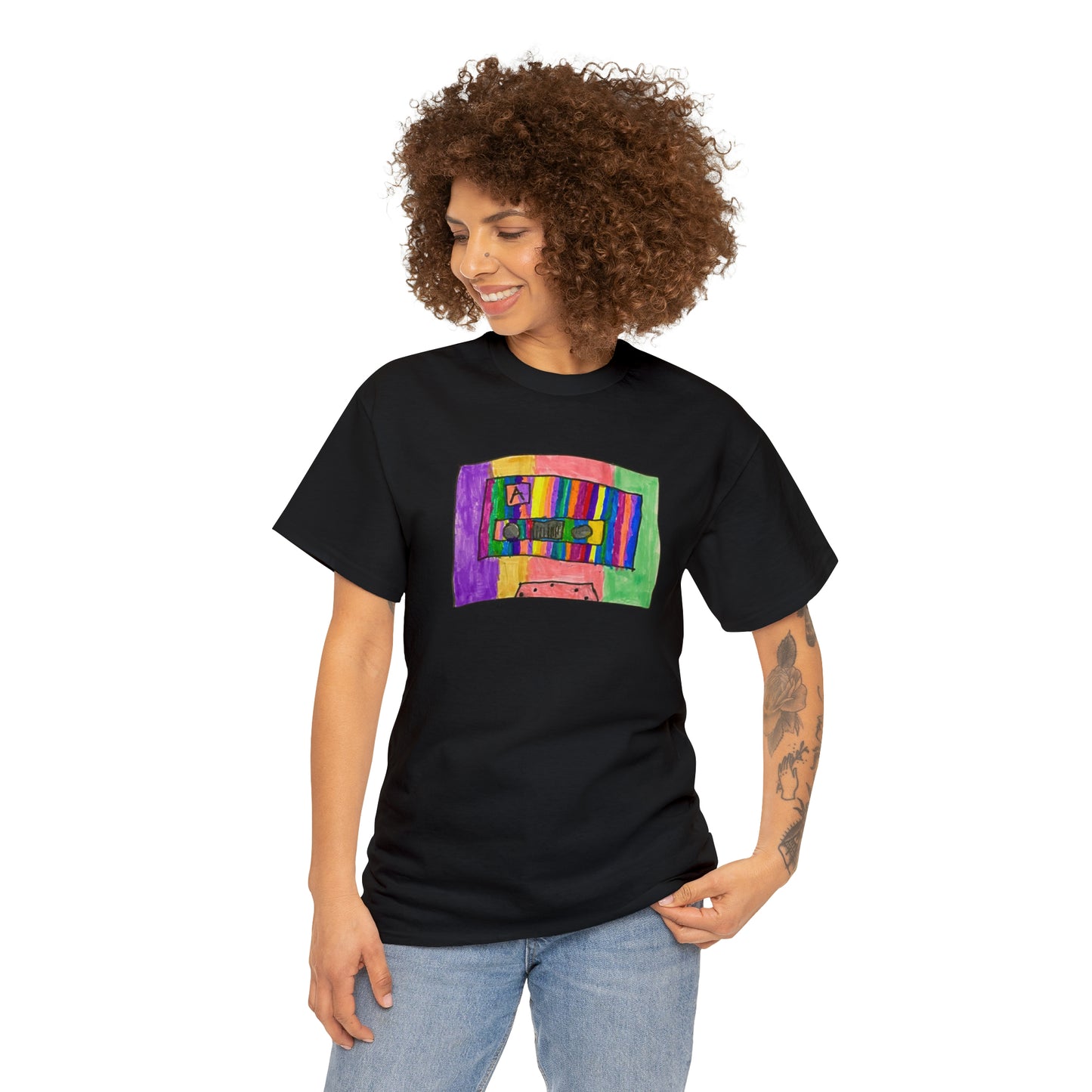 Kawaii T-shirt Cassette Vintage Art Pop Design Unisex Heavy Cotton Tee