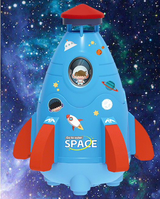 Kawaii Space Rocket Sprinkler Spinner Juguete de agua Niños Nuevo Cool