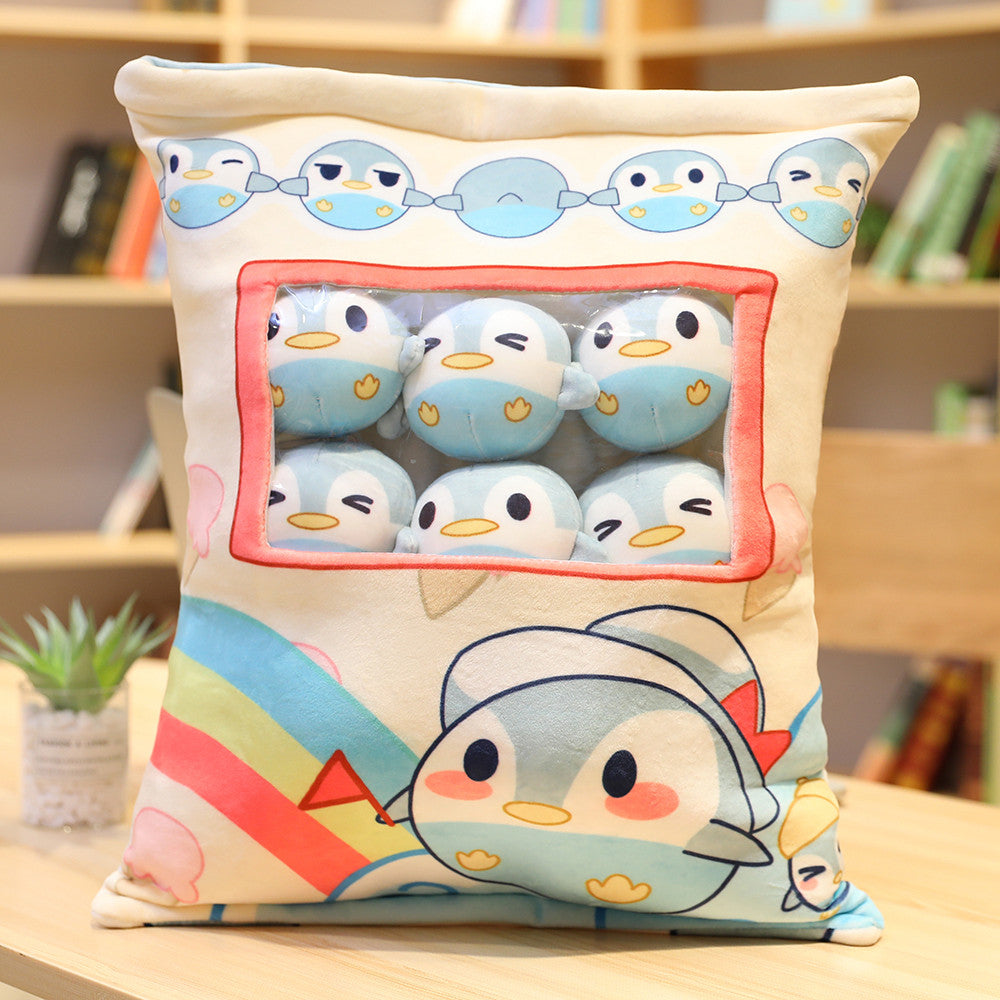 Kawaii Doll Cute Soft Peluche Snack Oreiller Pingouin, Avocat, Lapin, Corgi, Totoro