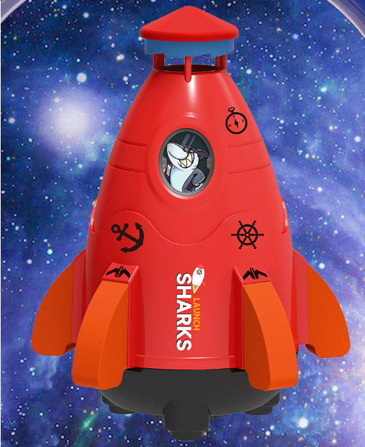 Kawaii Space Rocket Sprinkler Spinner Juguete de agua Niños Nuevo Cool