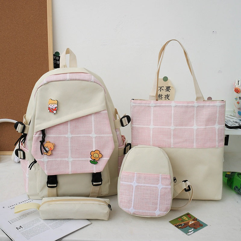 Mochila de gran capacidad para mujer Kawaii para estudiantes de secundaria