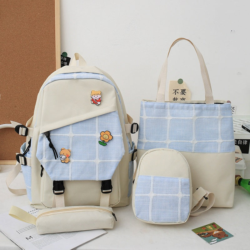 Mochila de gran capacidad para mujer Kawaii para estudiantes de secundaria