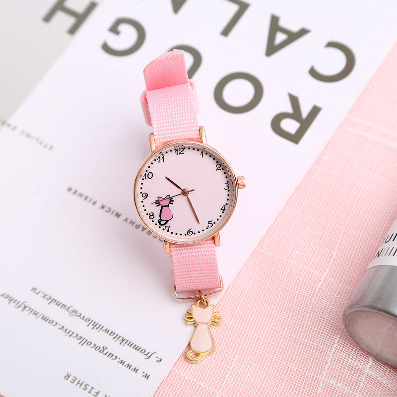Kawaii Girl Heart Watch Lindo Colgante Macaron Mujer Reloj Estudiante Colgante Reloj