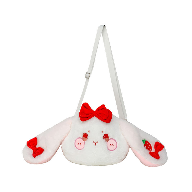 Kawaii Bunny Bag Cute Anime Cartoon Strawberry Embroidery Rabbit Shoulder Bag