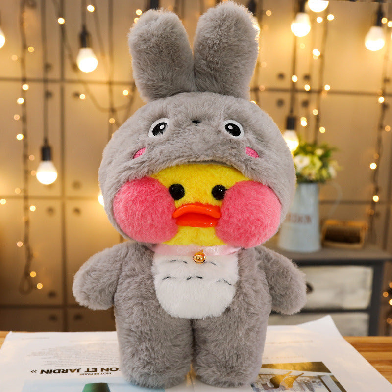 Canard Kawaii avec des jouets en peluche de poupée de costume d'animaux mignons
