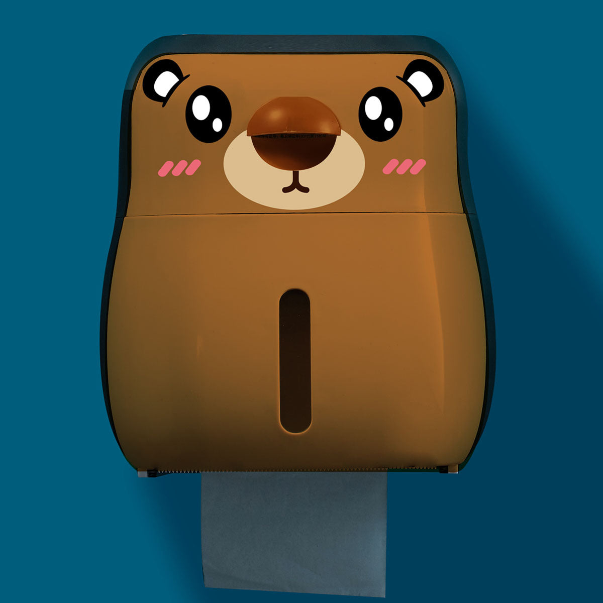 Rollo de tubo de papel impermeable sin perforaciones de animales Kawaii con caja de almacenamiento, caja de papel creativa con lindo pingüino, oso y perro