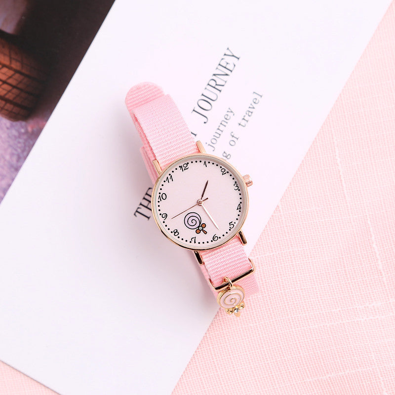 Kawaii Girl Heart Watch Lindo Colgante Macaron Mujer Reloj Estudiante Colgante Reloj
