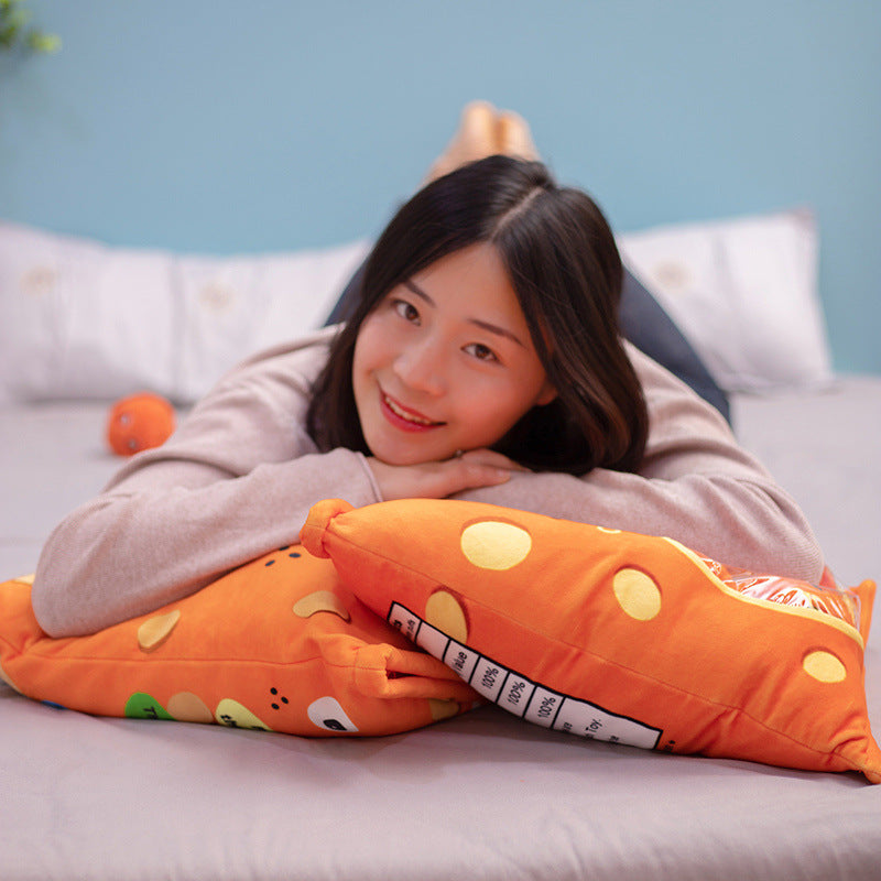 Kawaii Cheesy Puffs a Cute Snacks Bag Oreiller en peluche