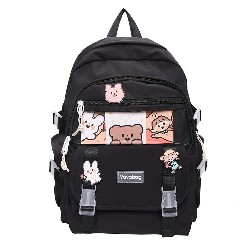 Mochila femenina japonesa Kawaii, mochila de gran capacidad con diseño de Anime bonito, moda Harajuku